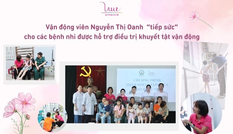 Vận động viên Nguyễn Thị Oanh - Đại sứ thiện nguyện của Quỹ Vì Tầm Vóc Việt tại S-Race “tiếp sức” cho các bệnh nhi được hỗ trợ điều trị khuyết tật vận động
